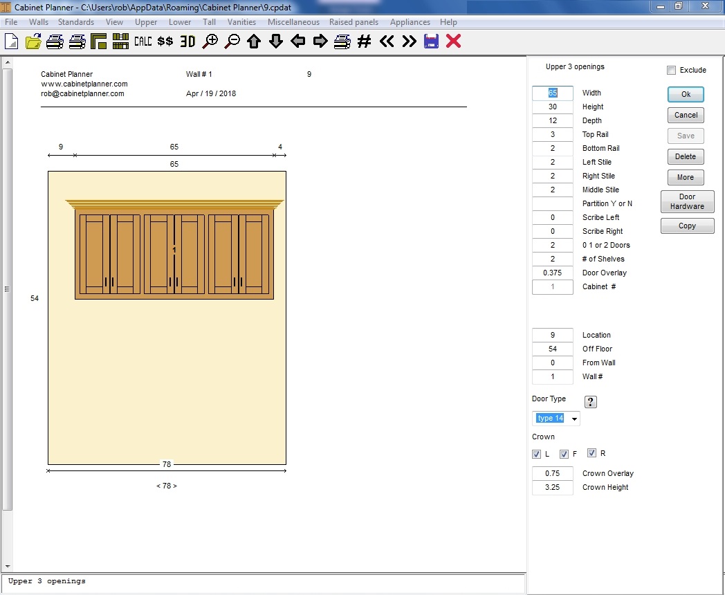 Adding cabinet to job