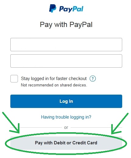 Checkout without creating a PayPal account