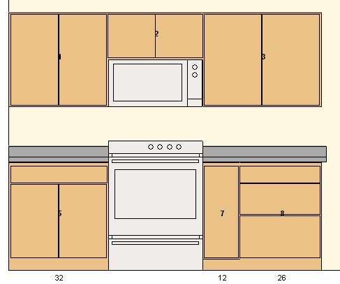 Frameless cabinets elevation view